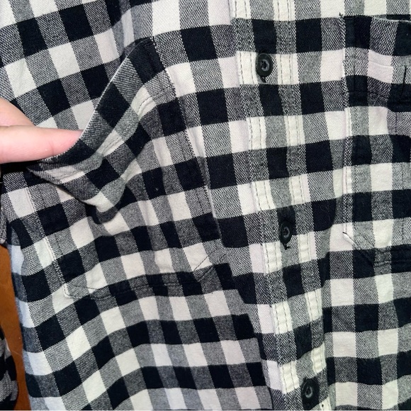 Carhartt Flannel Shirt Black White Mens Size Large Long Sleeve Rugged Flex - Picture 5 of 10